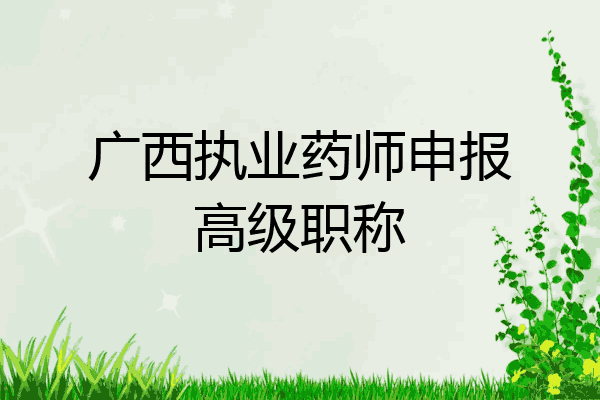 广西执业药师申报高级职称