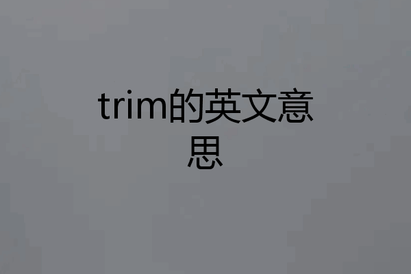 trim的英文意思