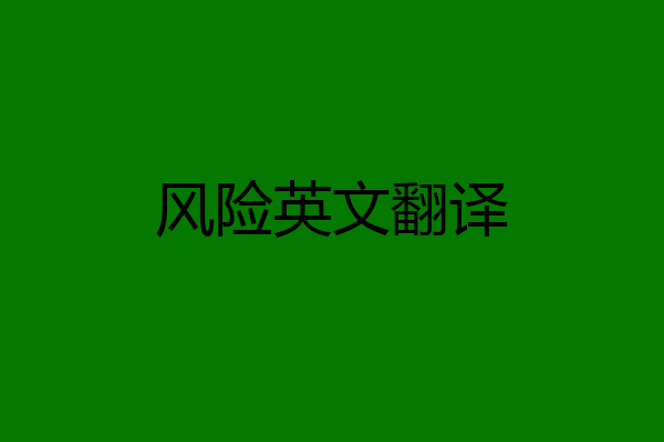 风险英文翻译