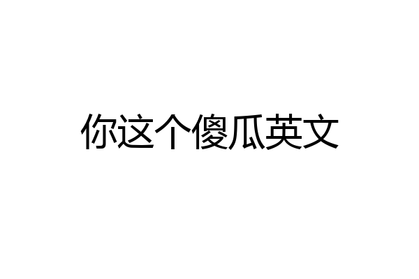 你这个傻瓜英文