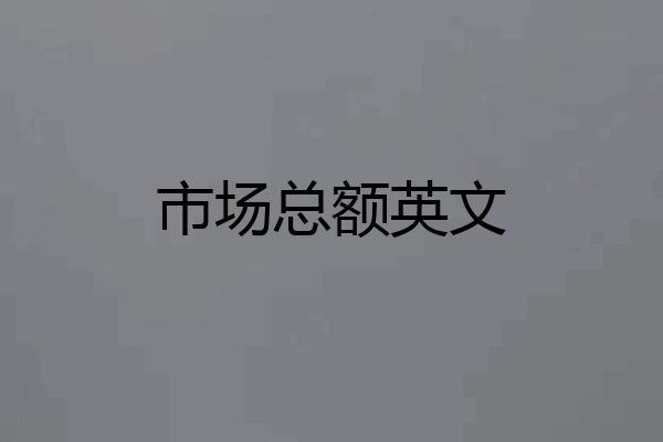 市场总额英文