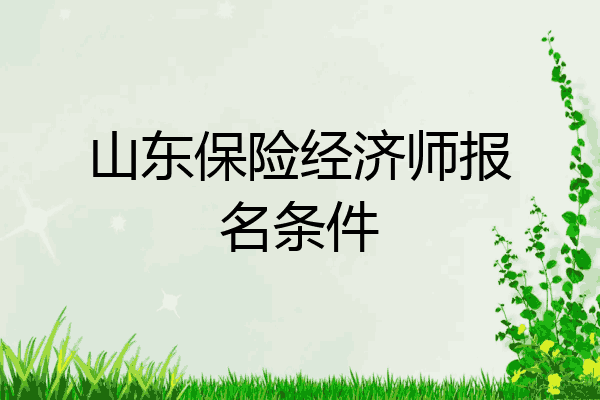 山东保险经济师报名条件