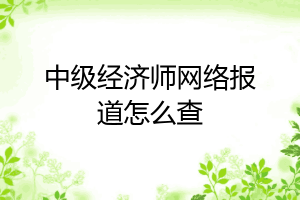 中级经济师网络报道怎么查