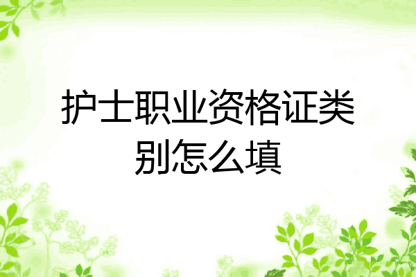 护士职业资格证类别怎么填