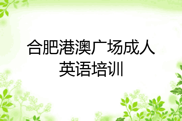 合肥港澳广场成人英语培训