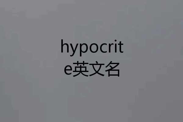 hypocrite英文名