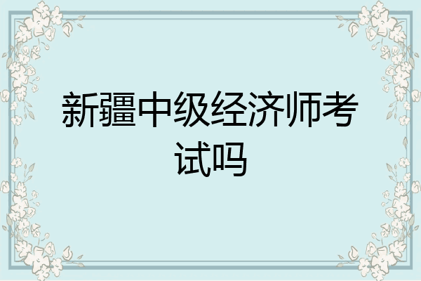 新疆中级经济师考试吗