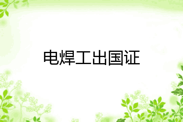电焊工出国证