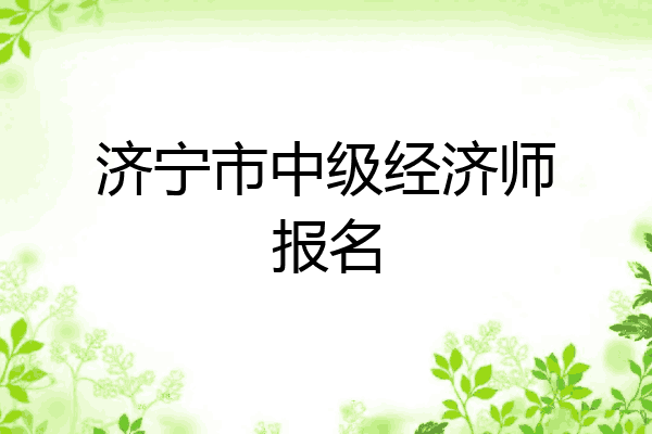 济宁市中级经济师报名