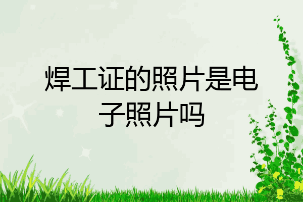 焊工证的照片是电子照片吗
