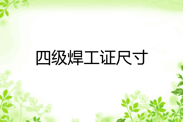 四级焊工证尺寸