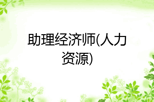 助理经济师(人力资源)