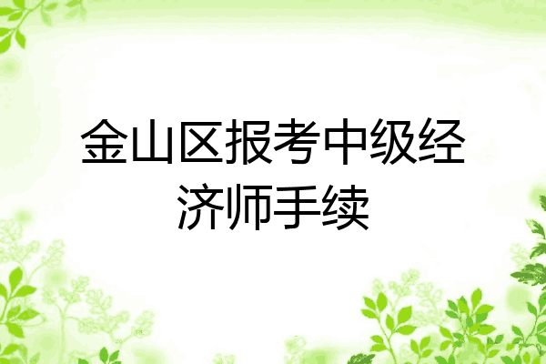 金山区报考中级经济师手续