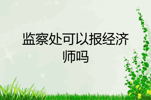 监察处可以报经济师吗