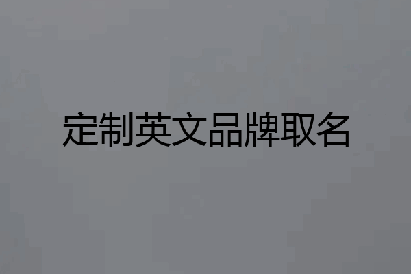 定制英文品牌取名