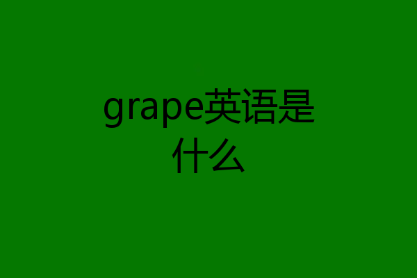 grape英语是什么