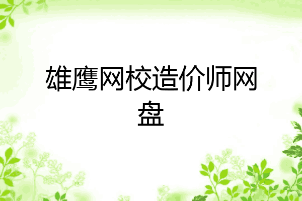 雄鹰网校造价师网盘