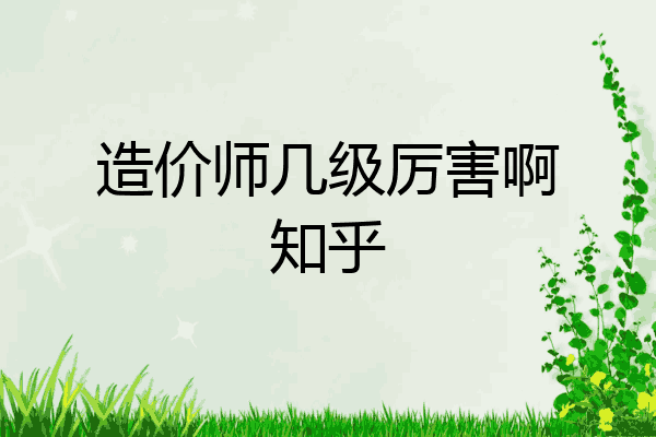 造价师几级厉害啊知乎