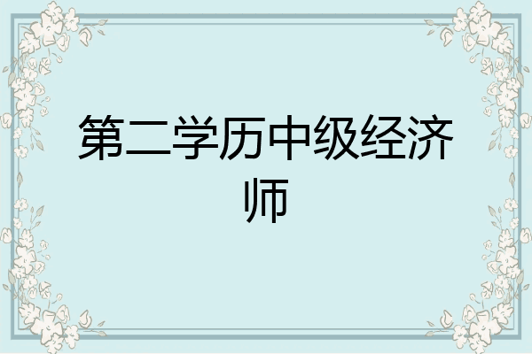 第二学历中级经济师