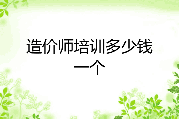 造价师培训多少钱一个