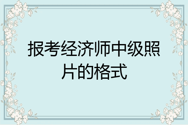 报考经济师中级照片的格式