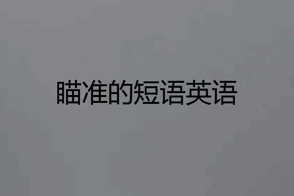 瞄准的短语英语