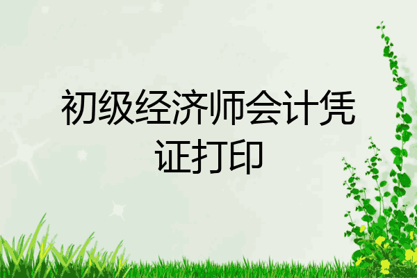 初级经济师会计凭证打印