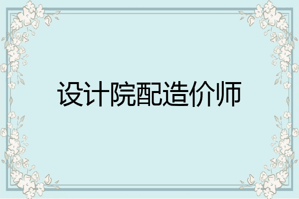 设计院配造价师