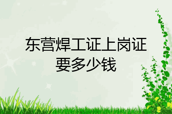 东营焊工证上岗证要多少钱