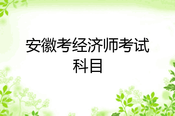 安徽考经济师考试科目