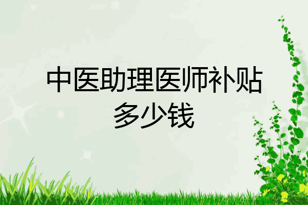 中医助理医师补贴多少钱