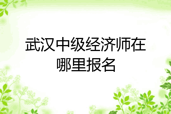 武汉中级经济师在哪里报名