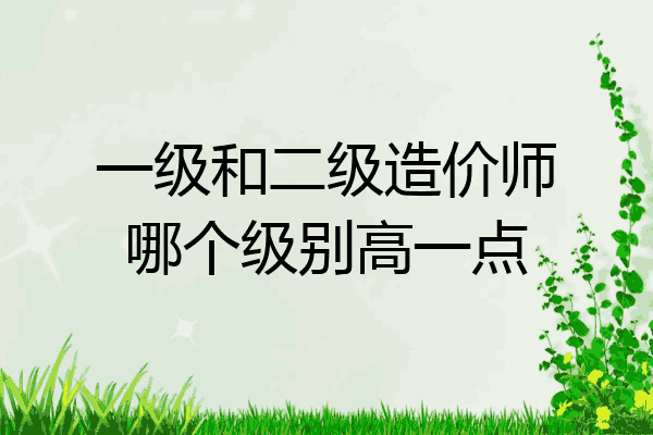 一级和二级造价师哪个级别高一点