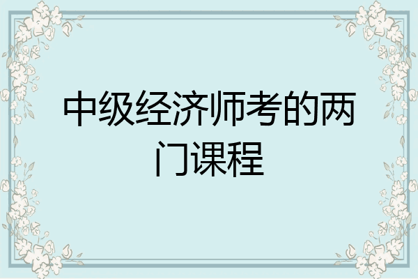 中级经济师考的两门课程