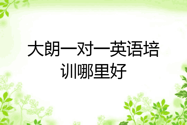 大朗一对一英语培训哪里好