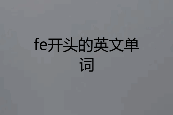 fe开头的英文单词