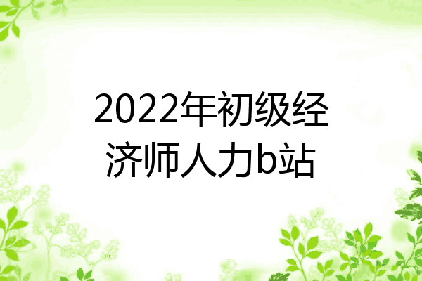 2022年初级经济师人力b站