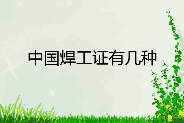 中国焊工证有几种