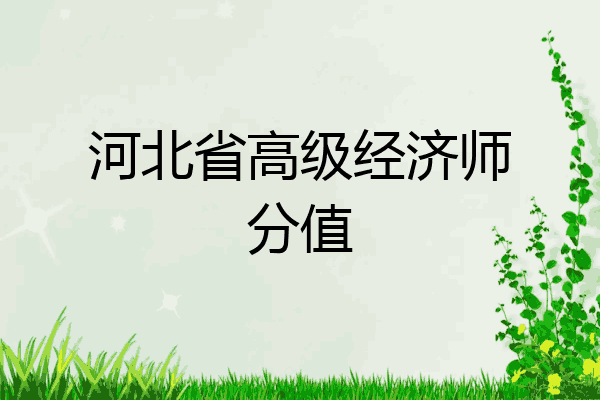 河北省高级经济师分值