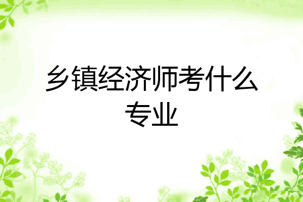 乡镇经济师考什么专业