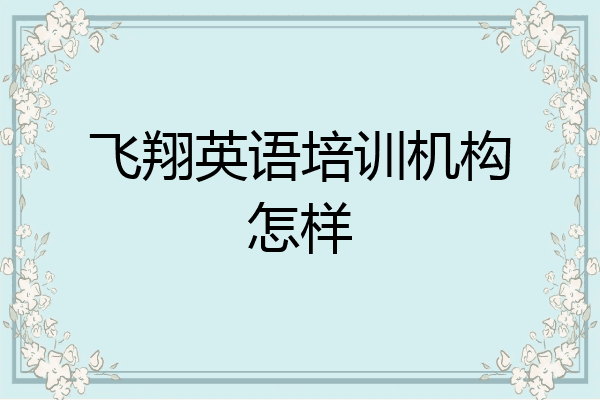 飞翔英语培训机构怎样