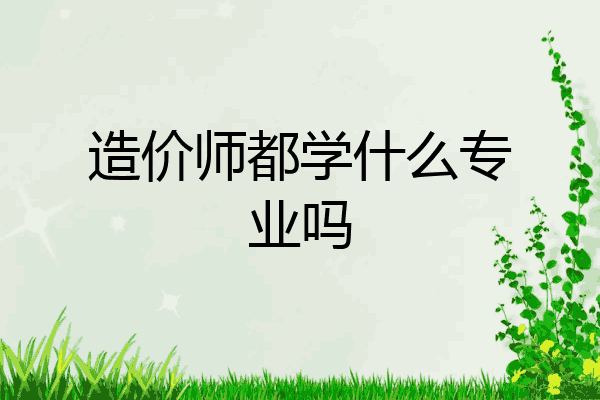 造价师都学什么专业吗