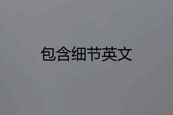 包含细节英文