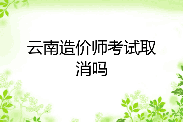 云南造价师考试取消吗