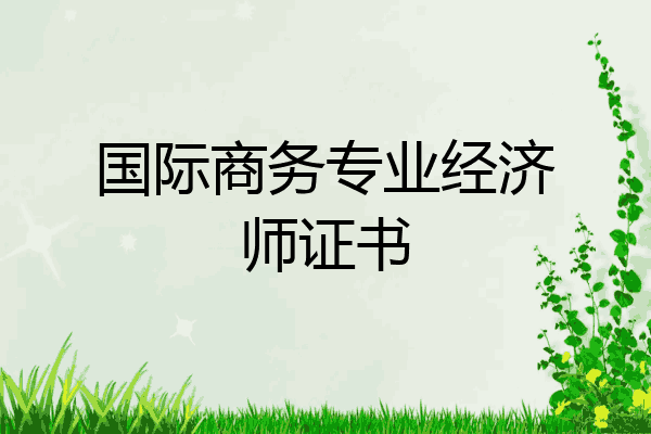 国际商务专业经济师证书