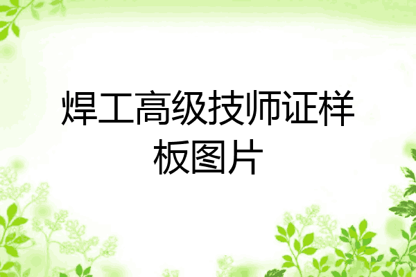 焊工高级技师证样板图片