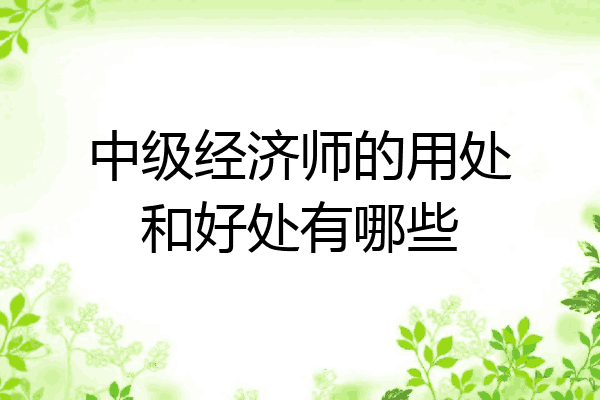 中级经济师的用处和好处有哪些