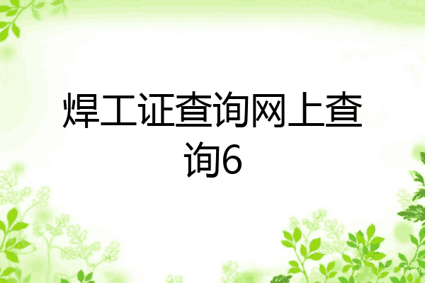 焊工证查询网上查询6
