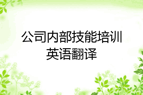 公司内部技能培训英语翻译