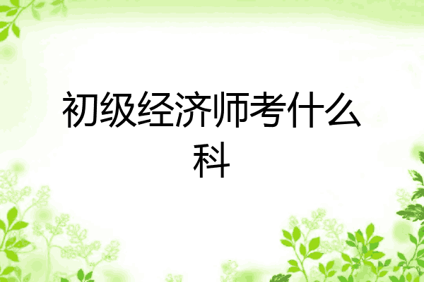 初级经济师考什么科